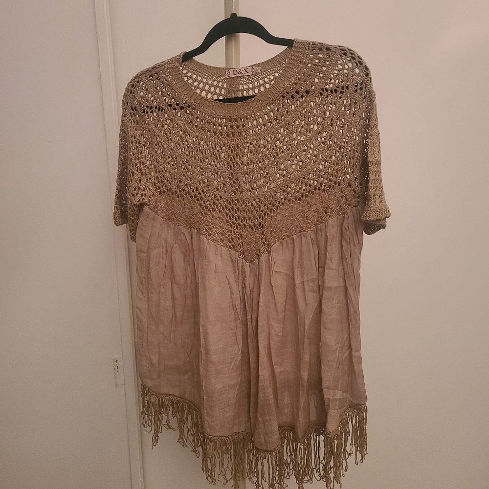 Sheer fringe top